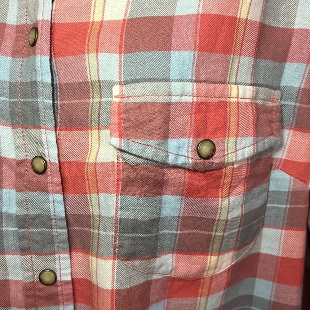 JACHS Girlfriend Bea Shirt Plaid Pearl Snap Western Top Size S Rodeo - Picture 4 of 11
